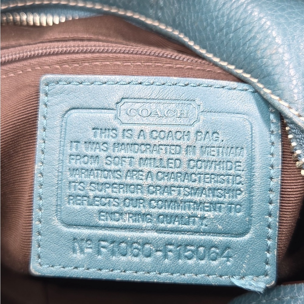 COACH Teal Leather Shoulder Bag - Picture 7 of 15